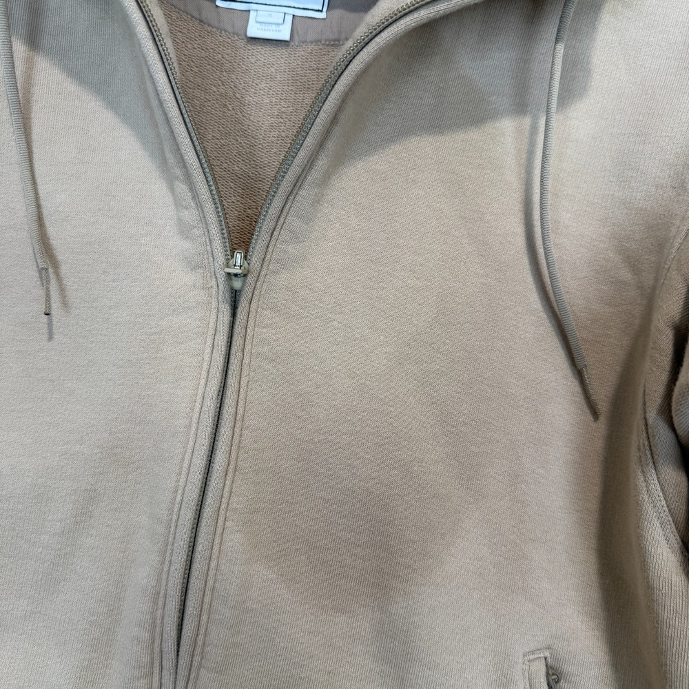 Y3 Logo Hoodie Sweatshirt Adult Small French Terry Trace Khaki *stain - Picture 4 of 14